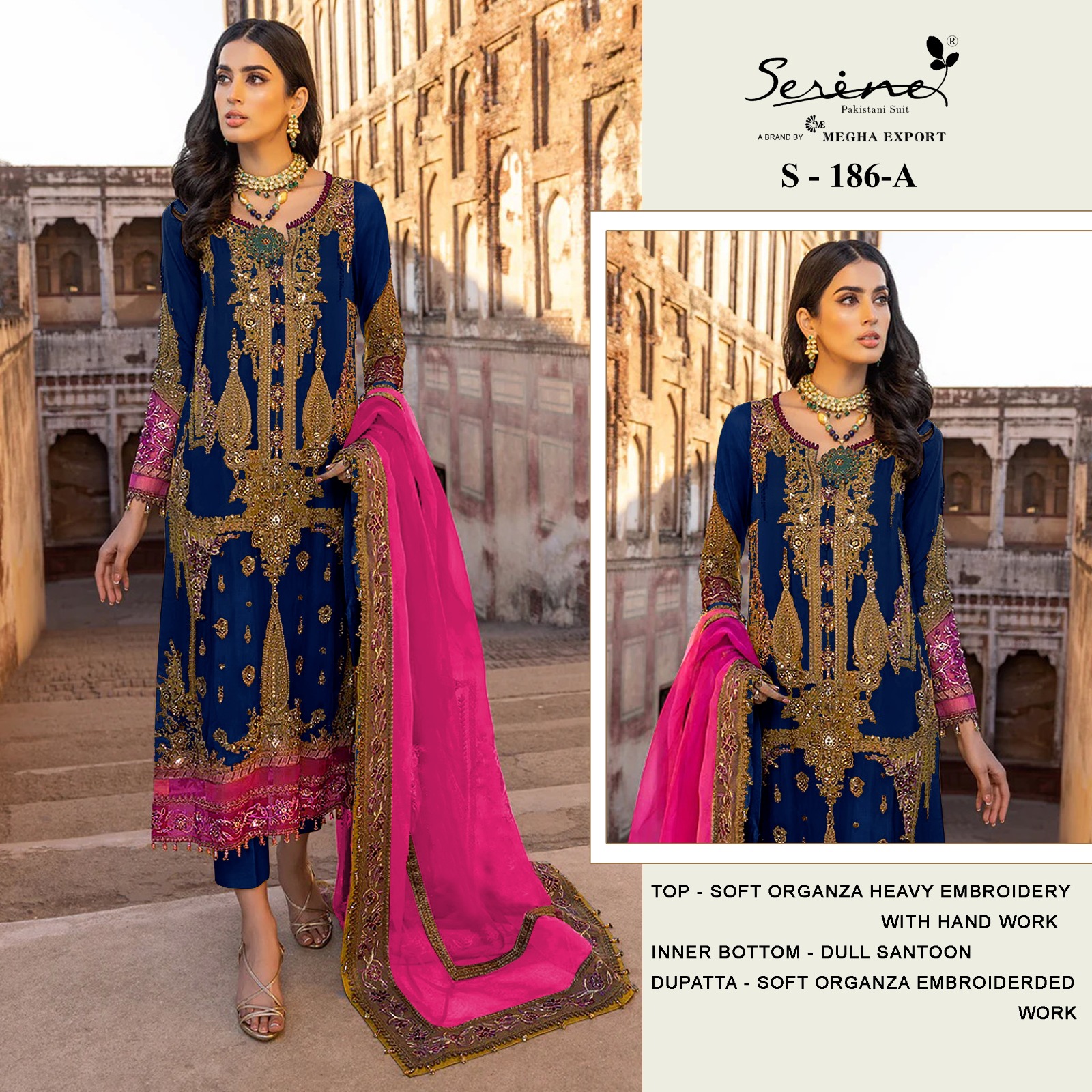 SERINE S 186 A TO D PAKISTANI SUITS IN INDIA