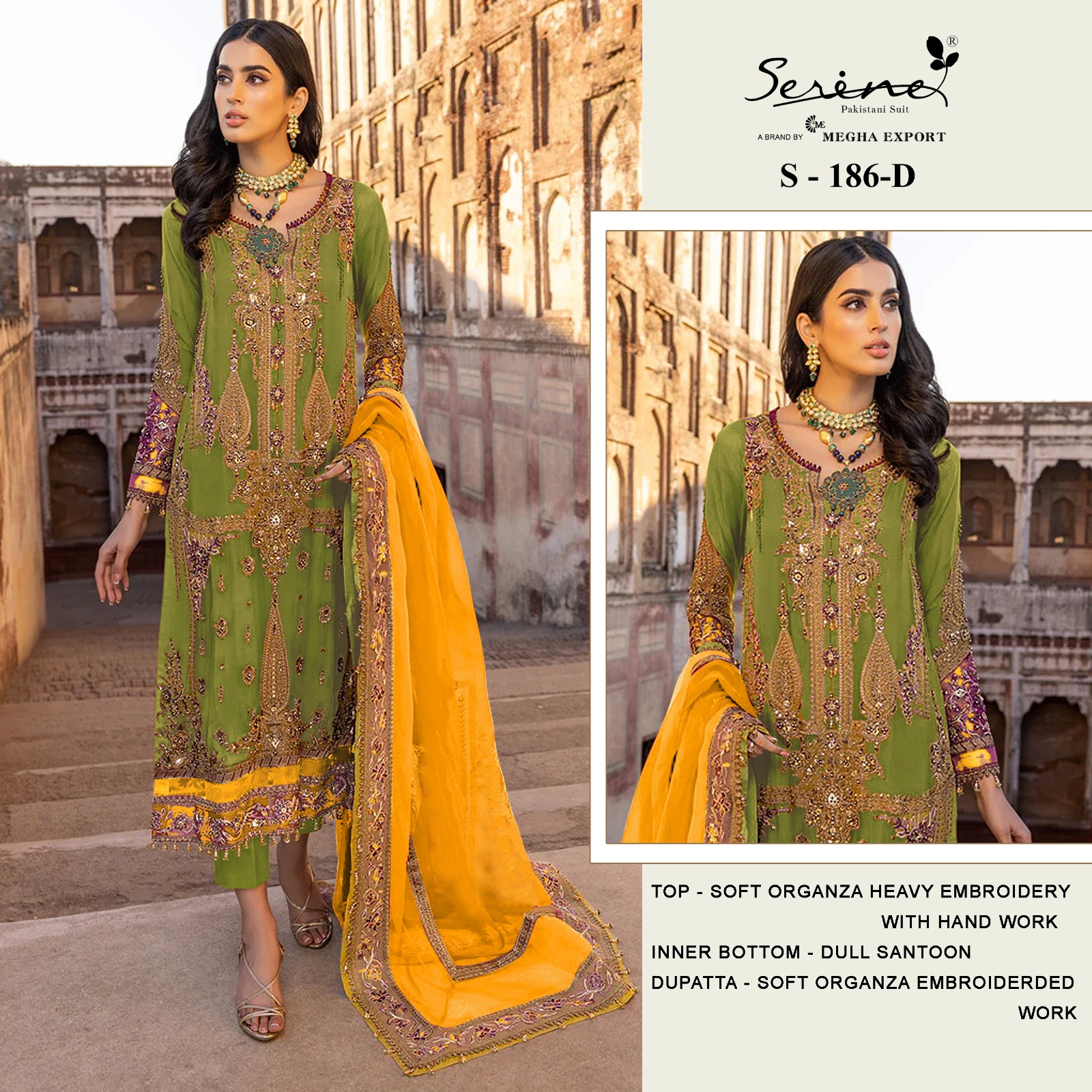 SERINE S 186 A TO D PAKISTANI SUITS IN INDIA