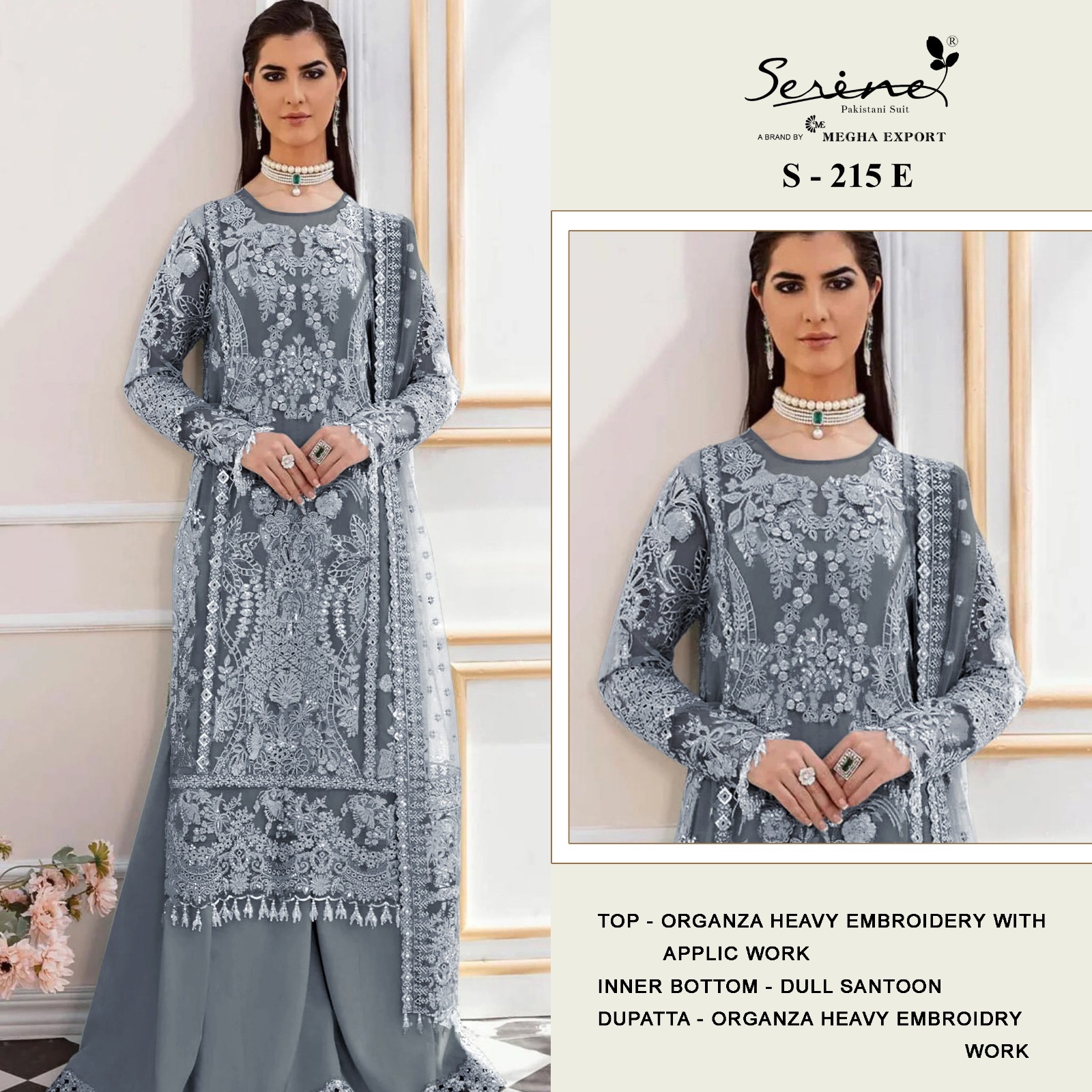 SERINE S 215 E PAKISTANI SUITS MANUFACTURER