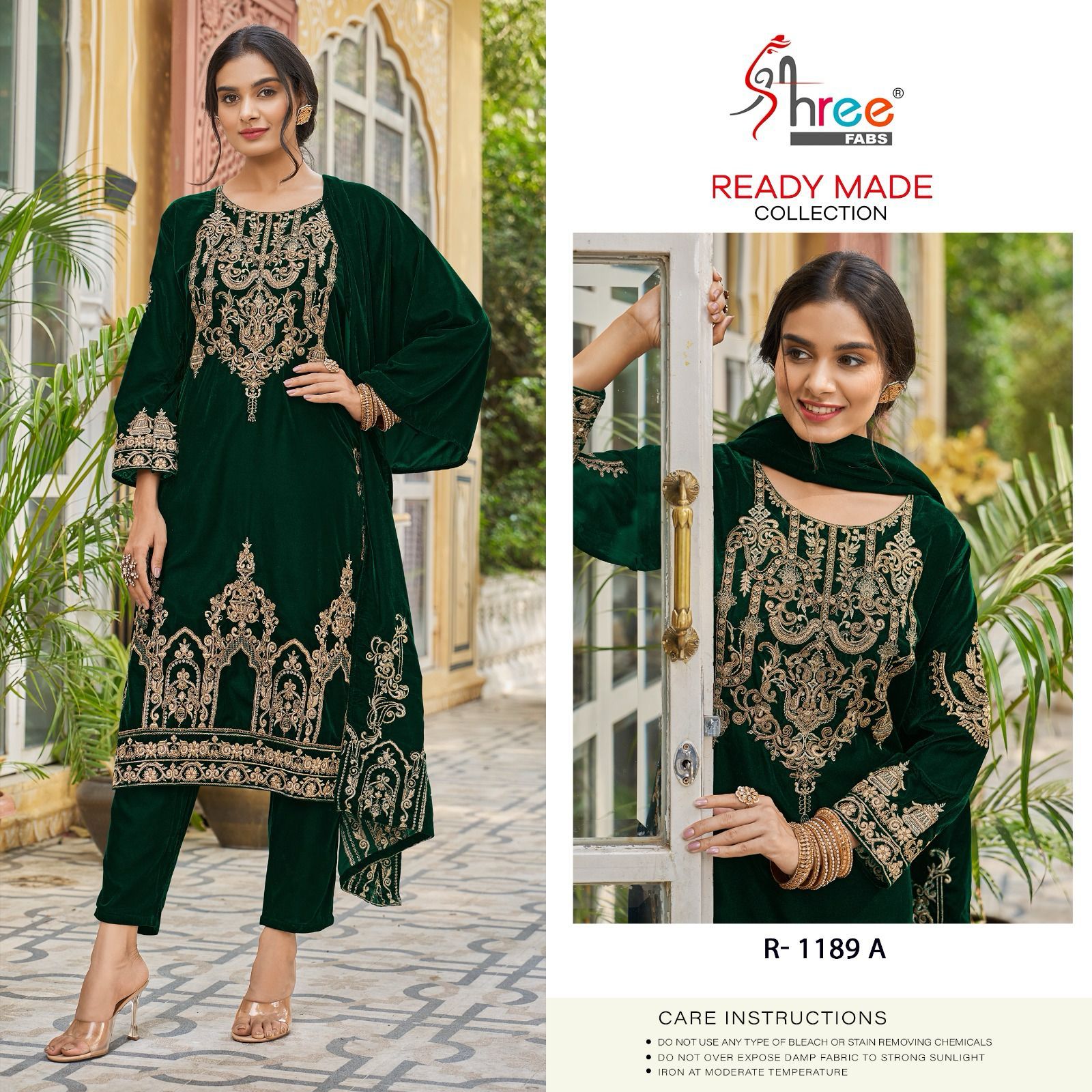 SHREE FABS R 1189 A READYMADE VELVET SUITS