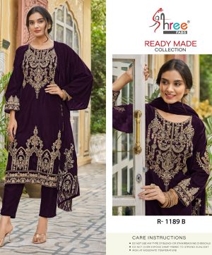 SHREE FABS R 1189 B READYMADE VELVET SUITS