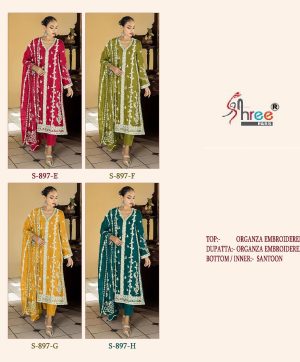 SHREE FABS S 897 E TO H PAKISTANI SUITS