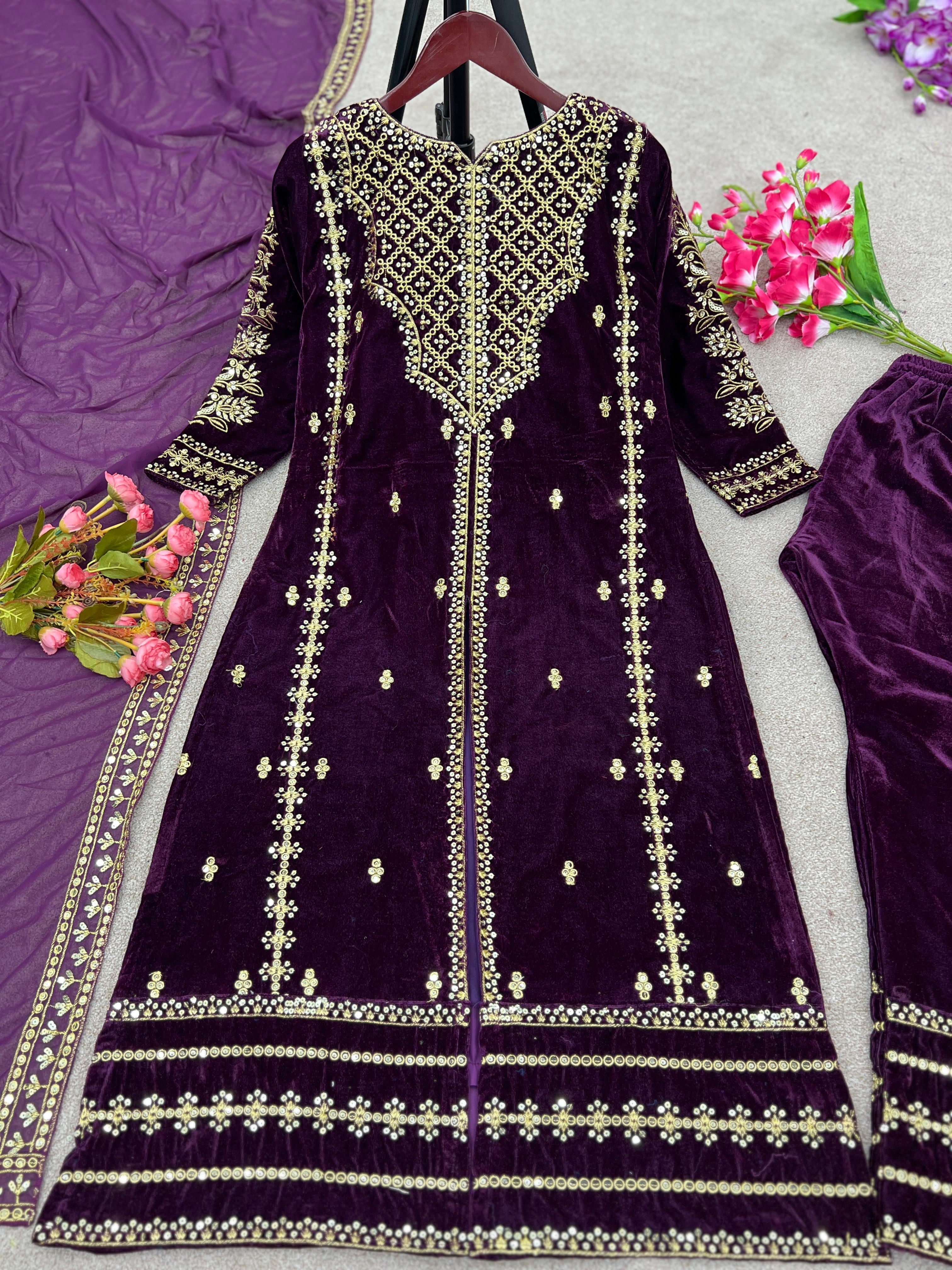 SHREE HARI SRK 5098 B DESIGNER VELVET SUITS