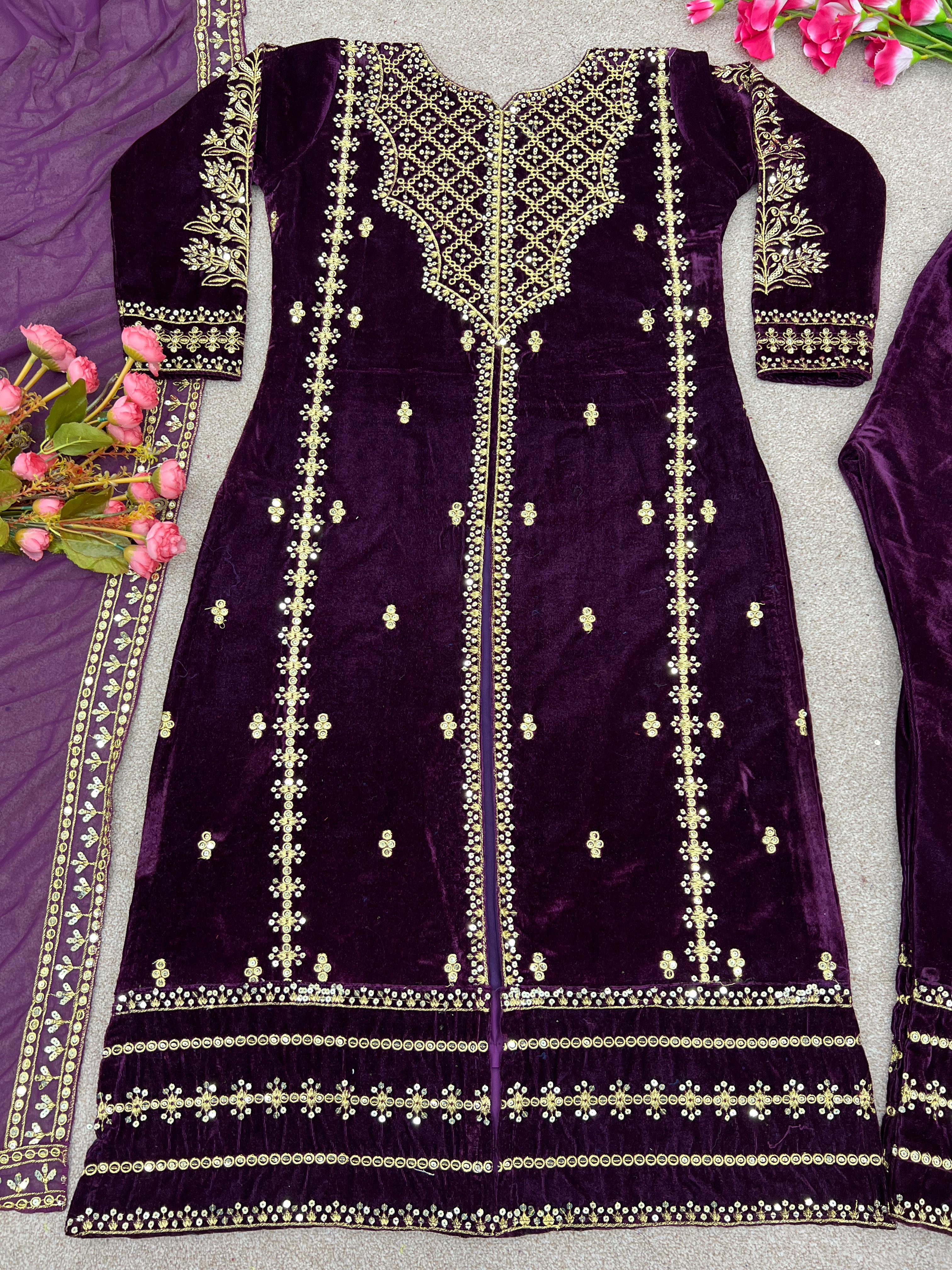 SHREE HARI SRK 5098 B DESIGNER VELVET SUITS