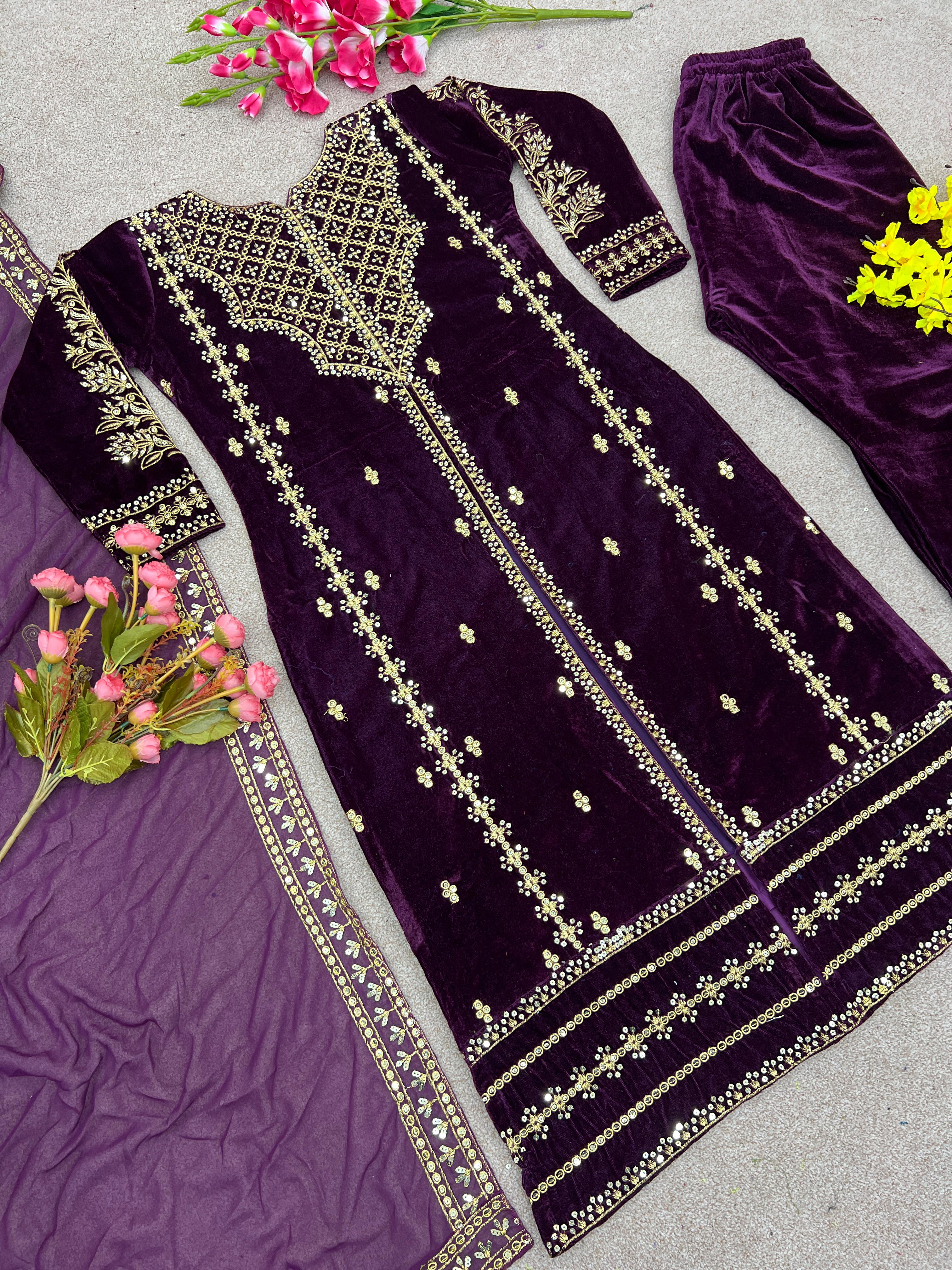 SHREE HARI SRK 5098 B DESIGNER VELVET SUITS