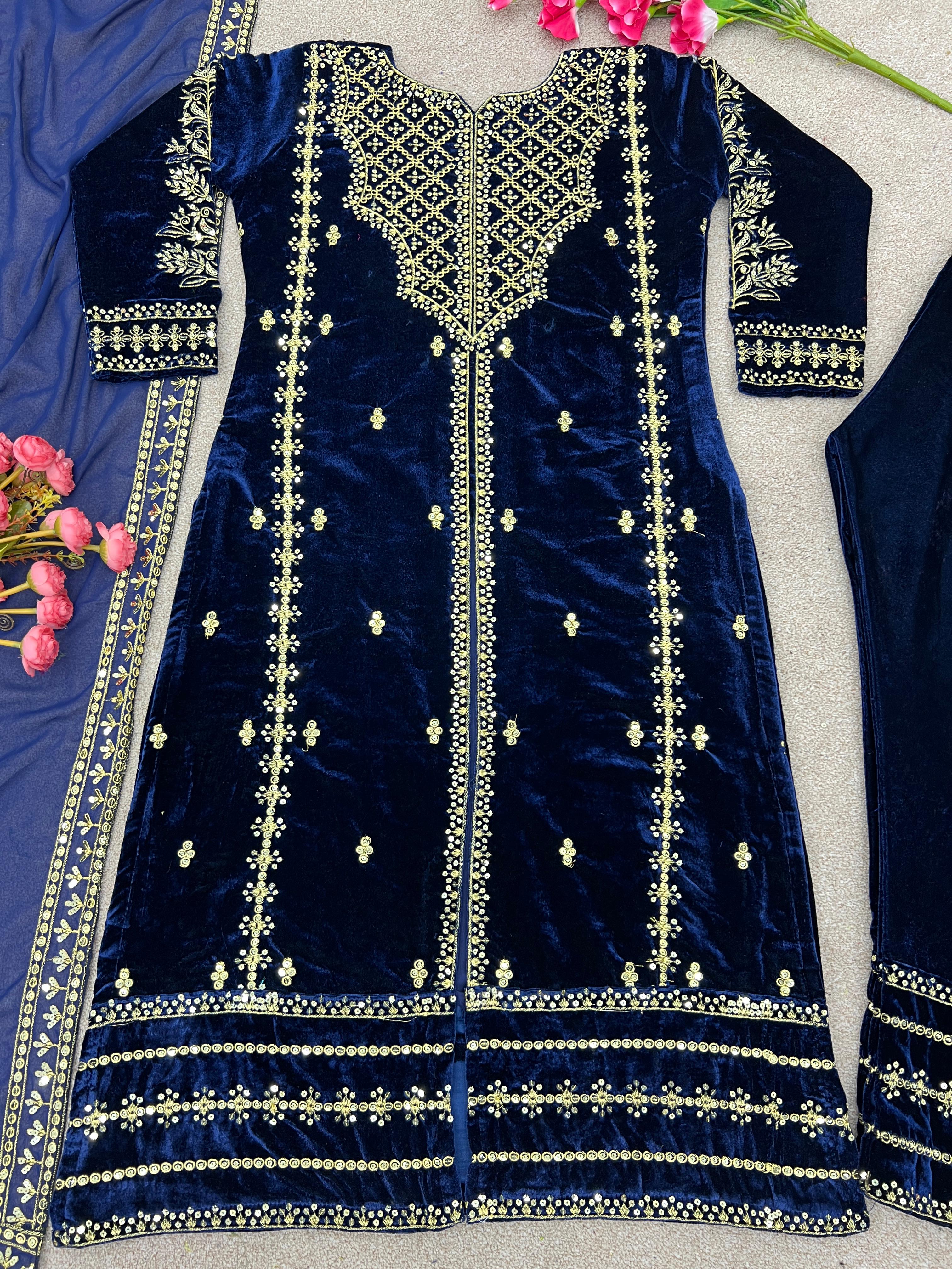 SHREE HARI SRK 5098 C DESIGNER VELVET SUITS