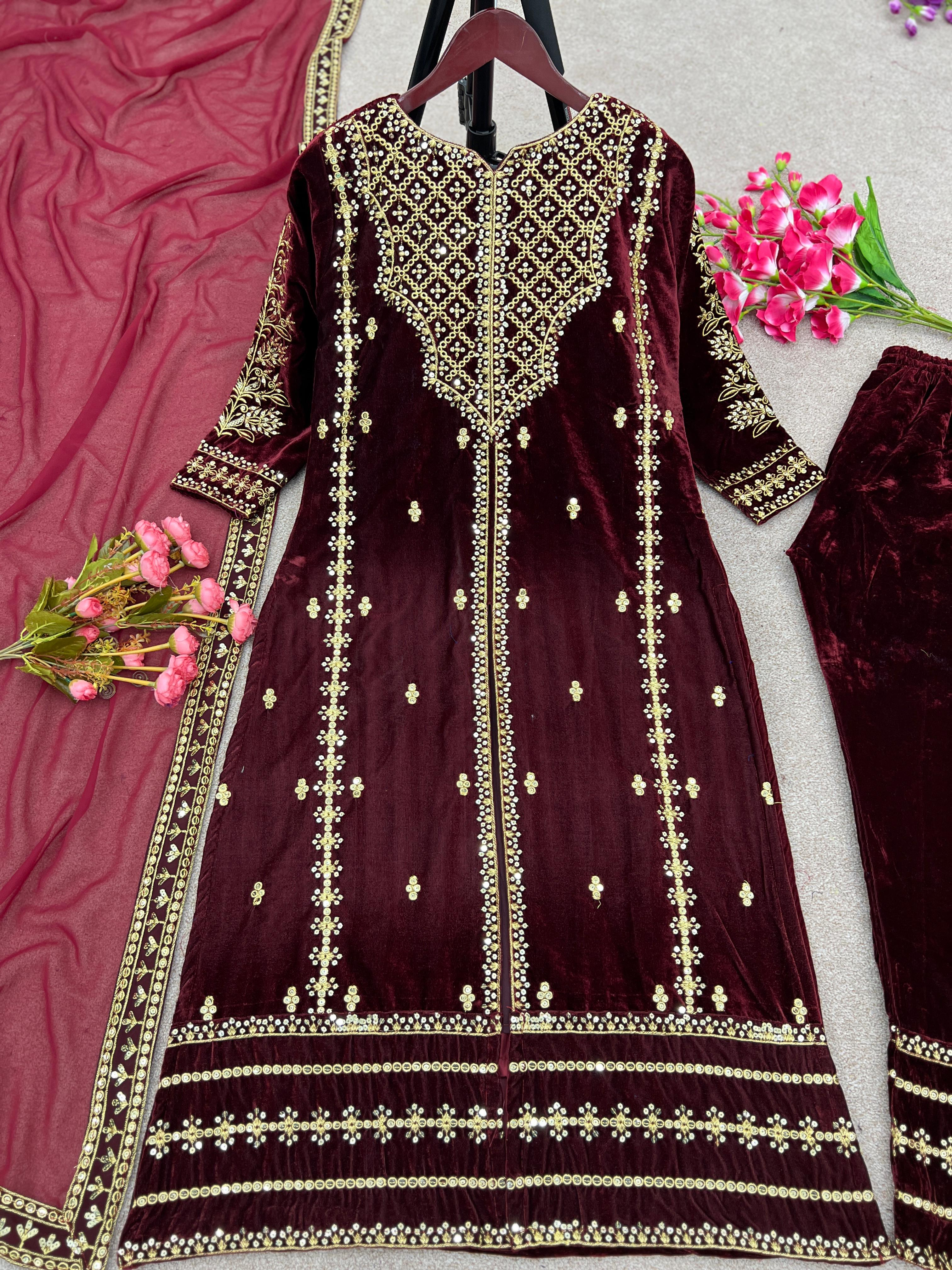 SHREE HARI SRK 5098 D DESIGNER VELVET SUITS