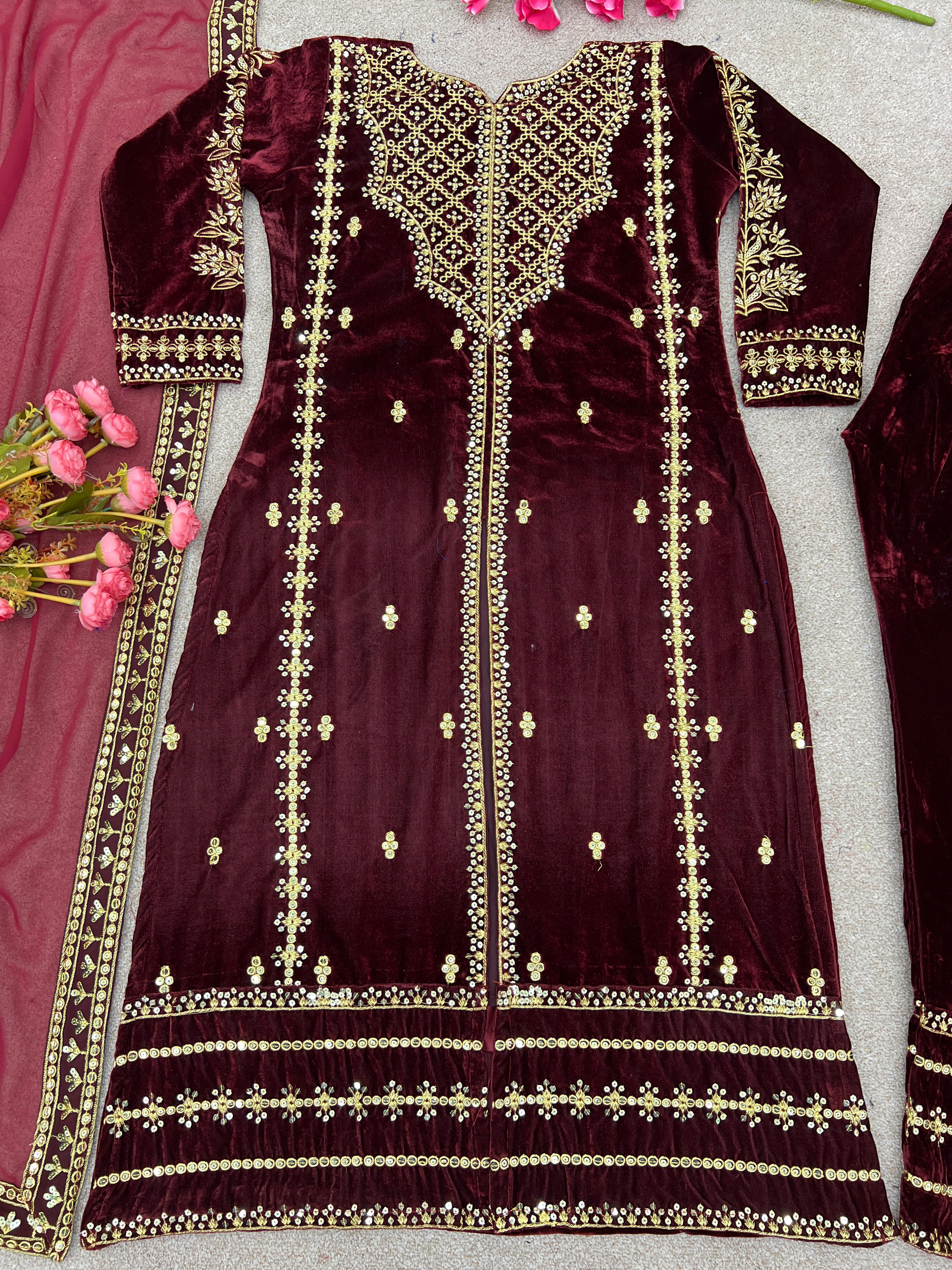 SHREE HARI SRK 5098 D DESIGNER VELVET SUITS