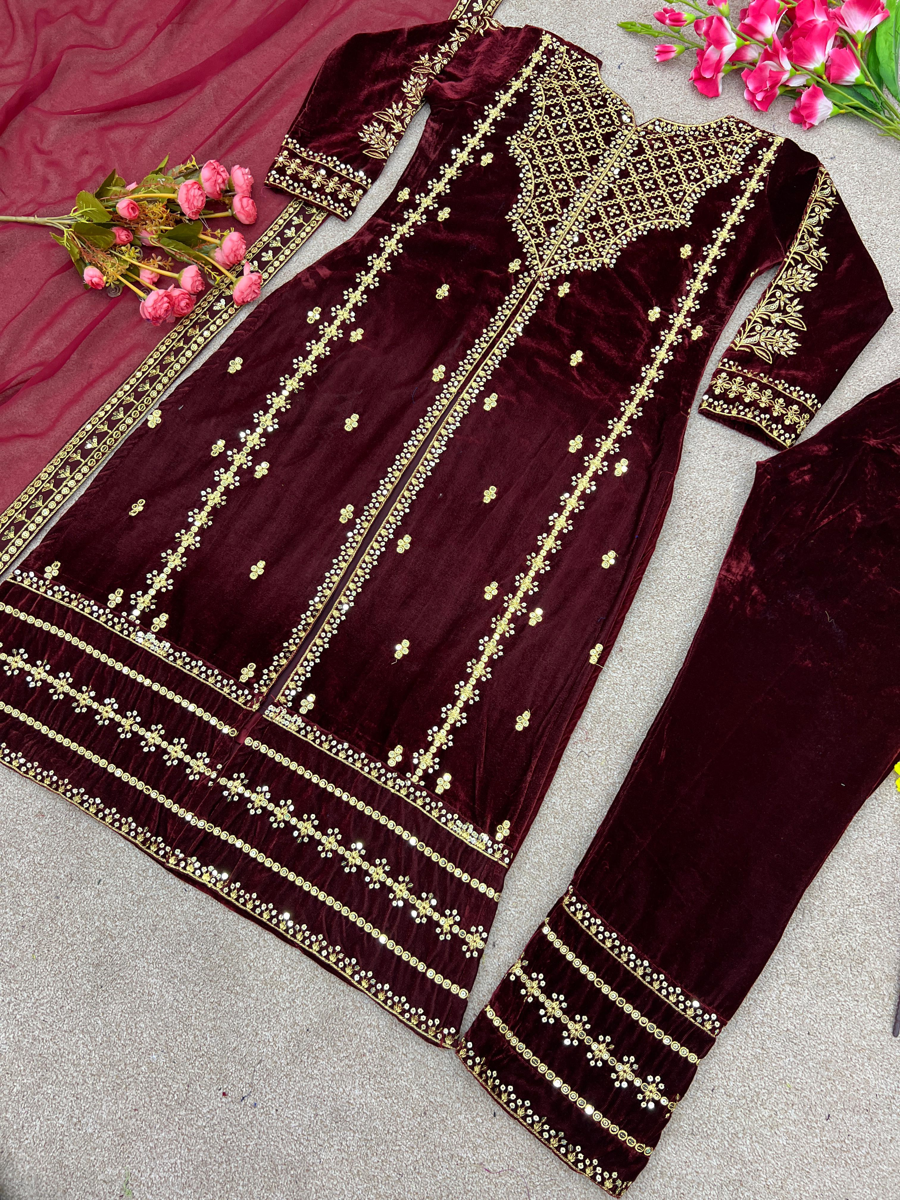 SHREE HARI SRK 5098 D DESIGNER VELVET SUITS