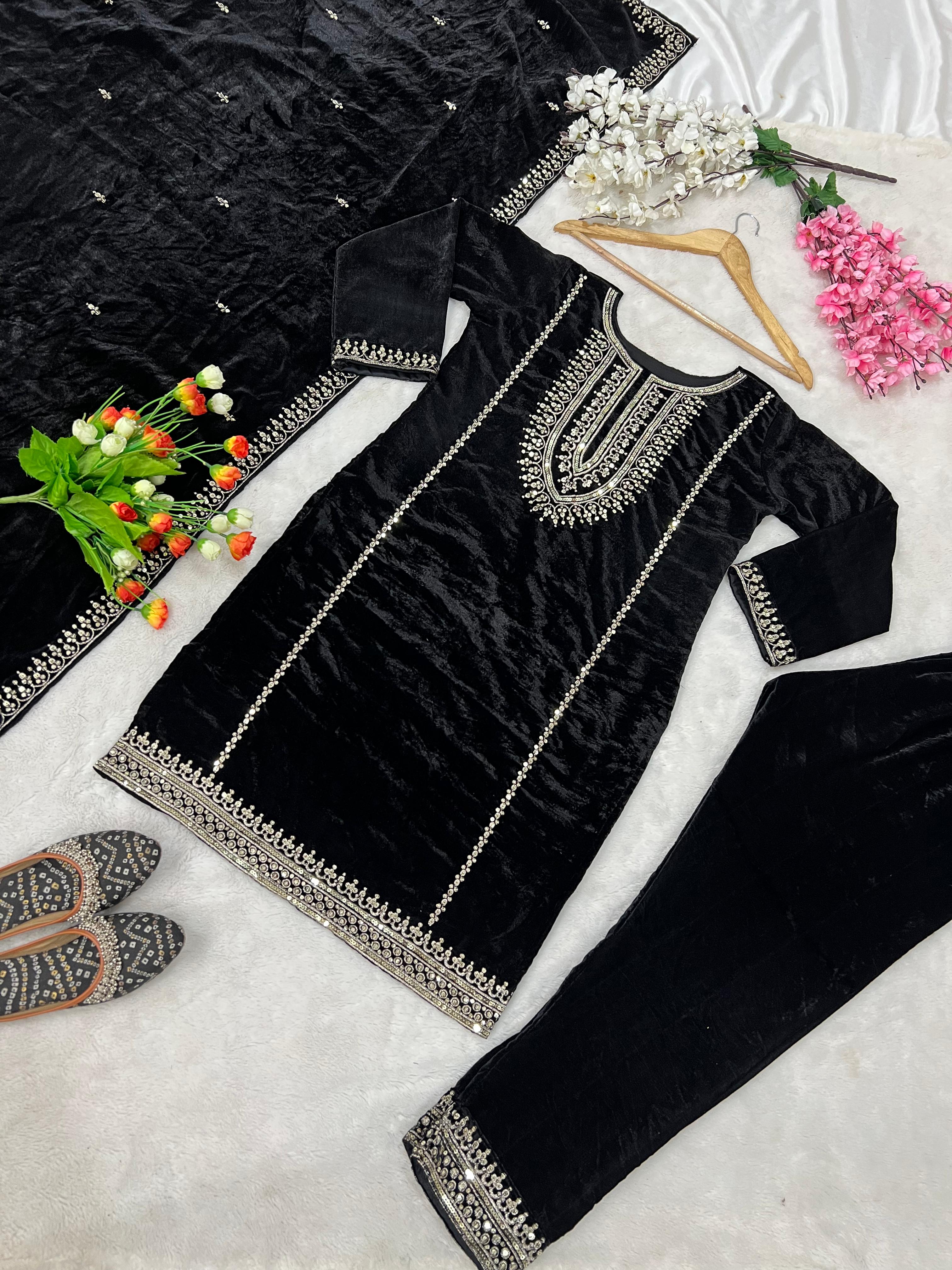 SHREE HARI ZSR 3046 DESIGNER VELVET SUITS