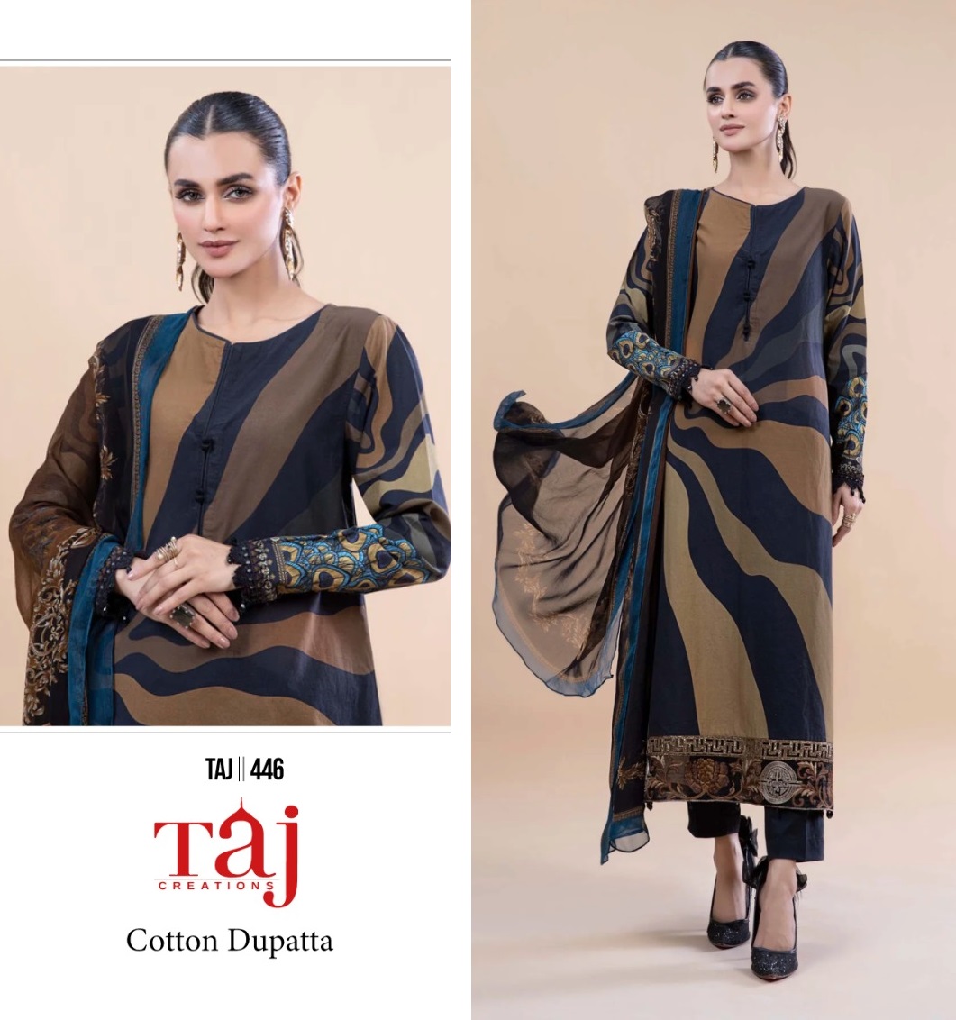 TAJ CREATIONS 446 PAKISTANI SUITS IN INDIA