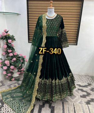 ZEEL FASHION ZF 340 DESIGNER VELVET GOWN