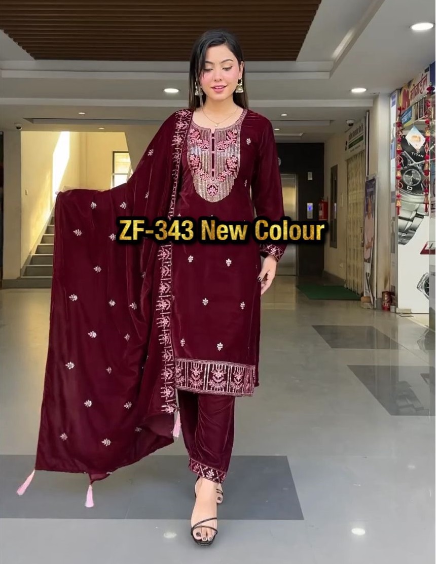 ZEEL FASHION ZF 343 B DESIGNER VELVET SUITS