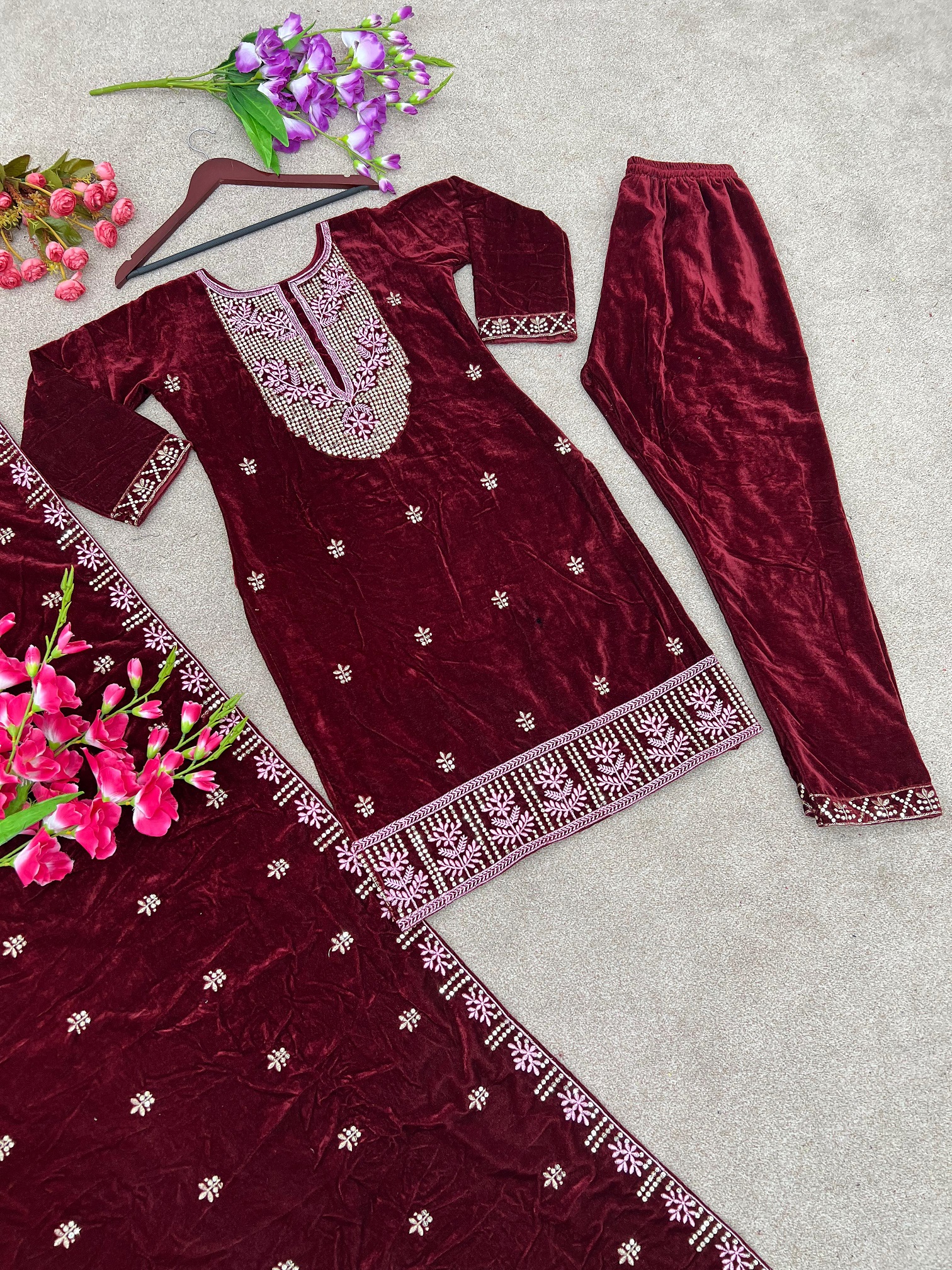 ZEEL FASHION ZF 343 B DESIGNER VELVET SUITS