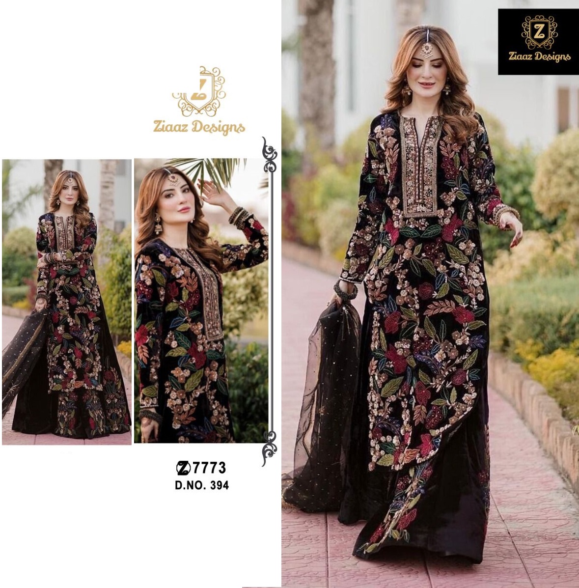 ZIAAZ DESIGNS 394 VELVET PAKISTANI SUITS