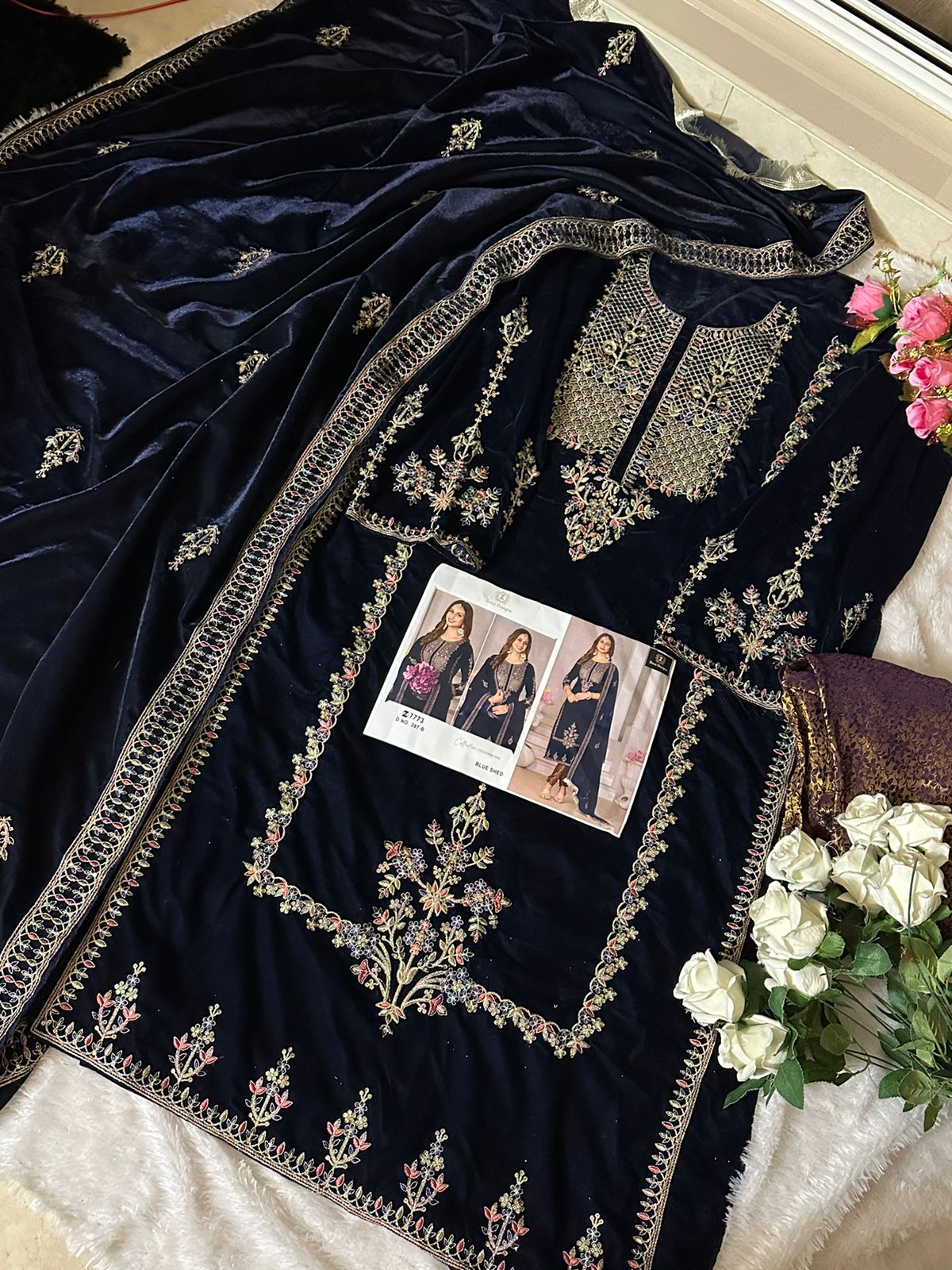 ZIAAZ DESIGNS 397 B VELVET PAKISTANI SUITS