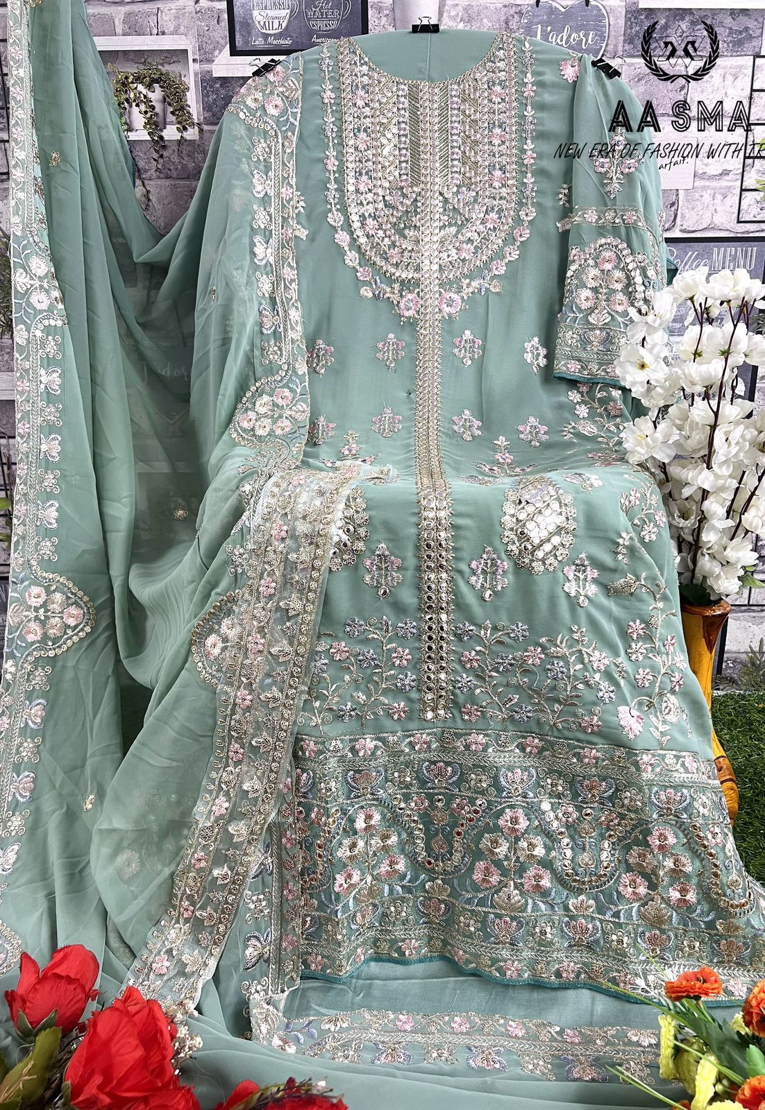 AASMA 203 D PAKISTANI SUITS MANUFACTURER