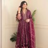 AKSHAR DESIGNER MEERA MAROON ANARKALI SUITS