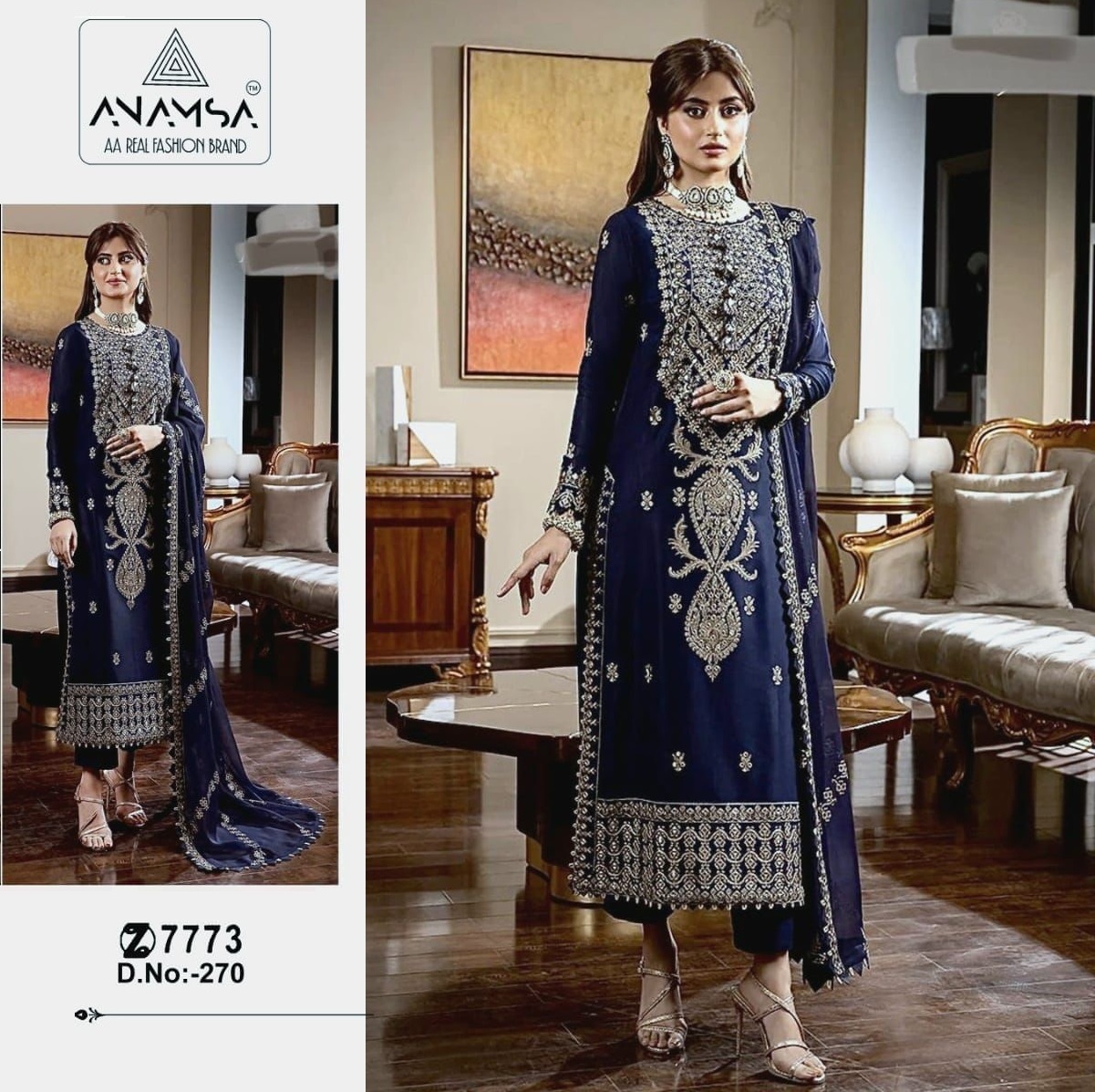 ANAMSA 270 PAKISTANI SUITS WHOLESALER