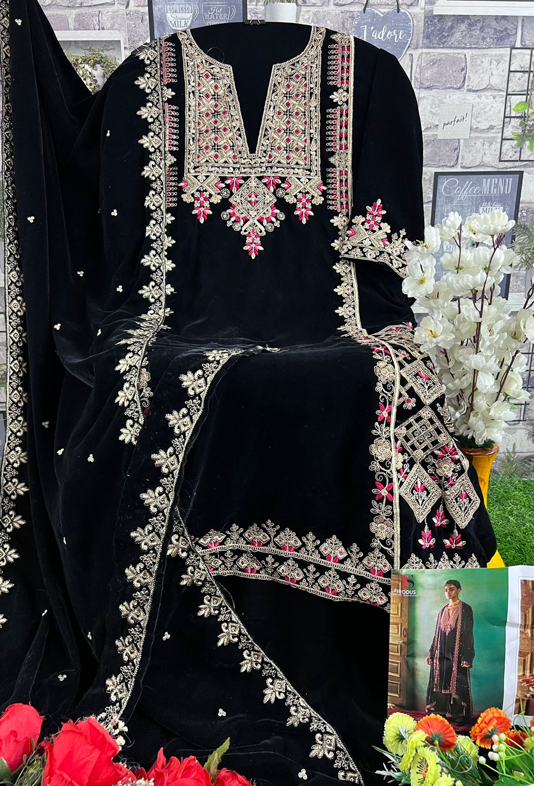 DEEPSY SUITS 3291 B VELVET PAKISTANI SUITS