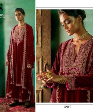 DEEPSY SUITS 3291 C VELVET PAKISTANI SUITS