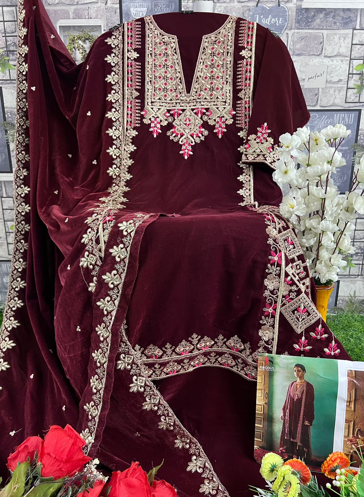 DEEPSY SUITS 3291 C VELVET PAKISTANI SUITS