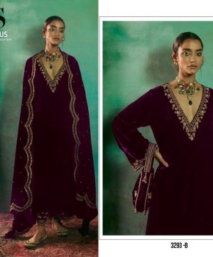 DEEPSY SUITS 3293 B VELVET PAKISTANI SUITS