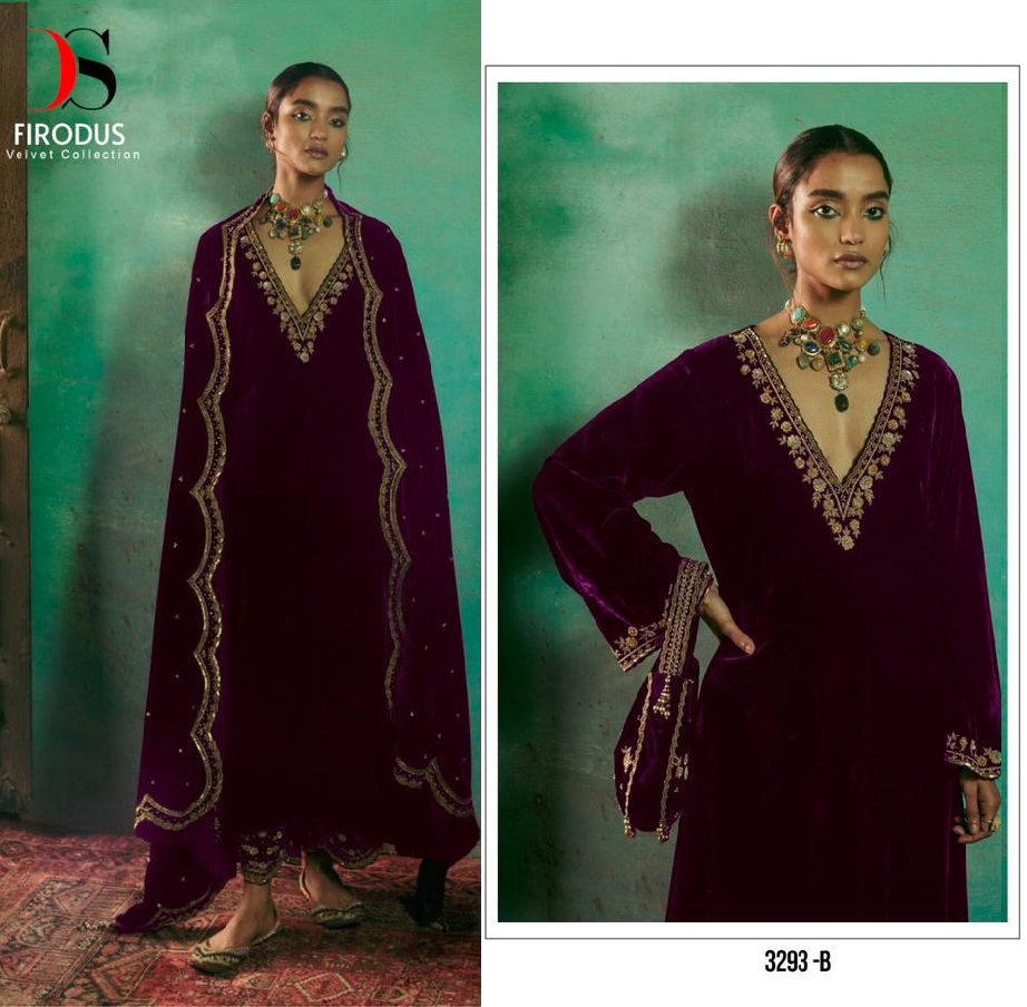 DEEPSY SUITS 3293 B VELVET PAKISTANI SUITS