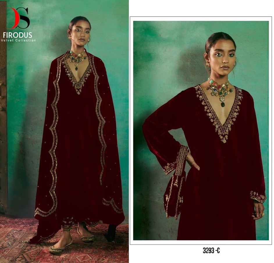 DEEPSY SUITS 3293 C VELVET PAKISTANI SUITS