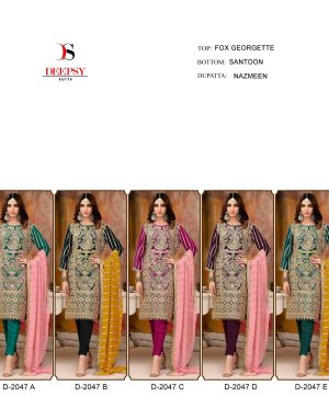 DEEPSY SUITS D 2047 A TO E PAKISTANI SUITS