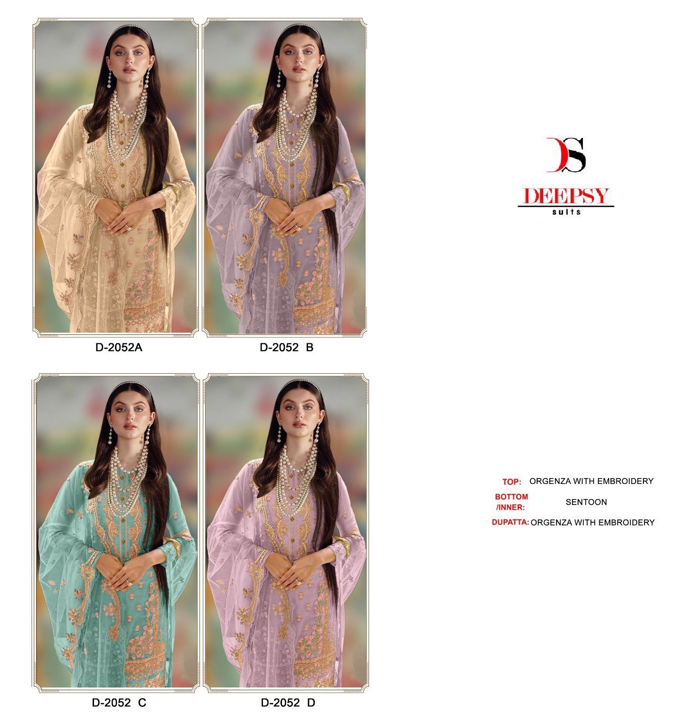 DEEPSY SUITS D 2052 A TO D SALWAR SUITS