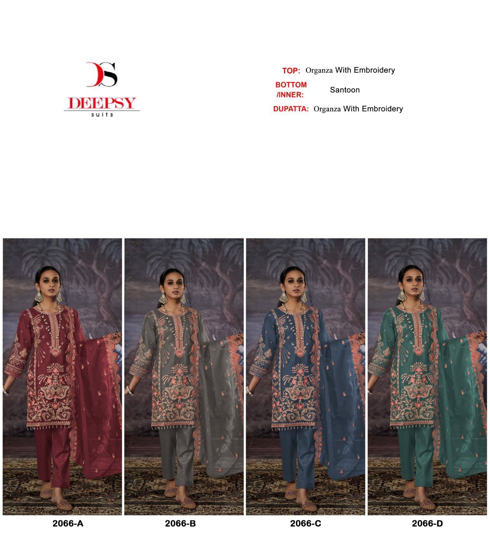 DEEPSY SUITS D 2066 A TO D SALWAR SUITS