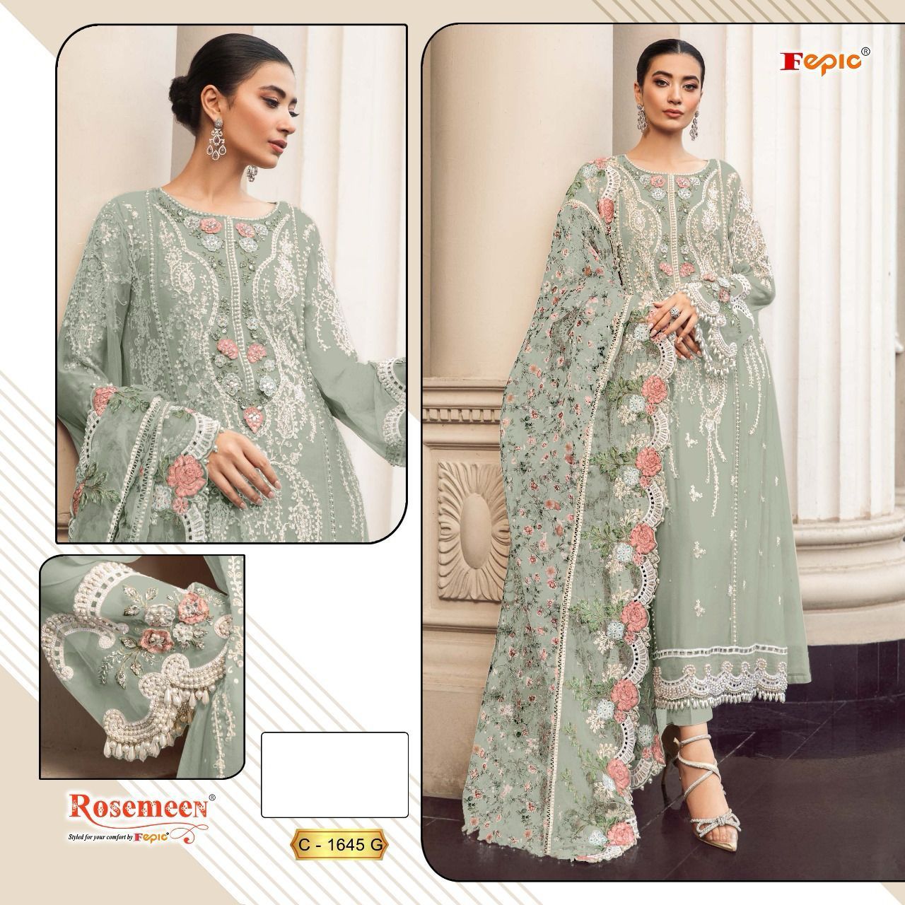 FEPIC C 1645 D TO G ROSEMEEN SALWAR SUITS