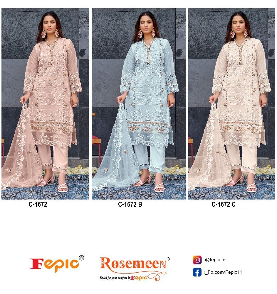 FEPIC C 1672 ROSEMEEN SALWAR SUITS WHOLESALE