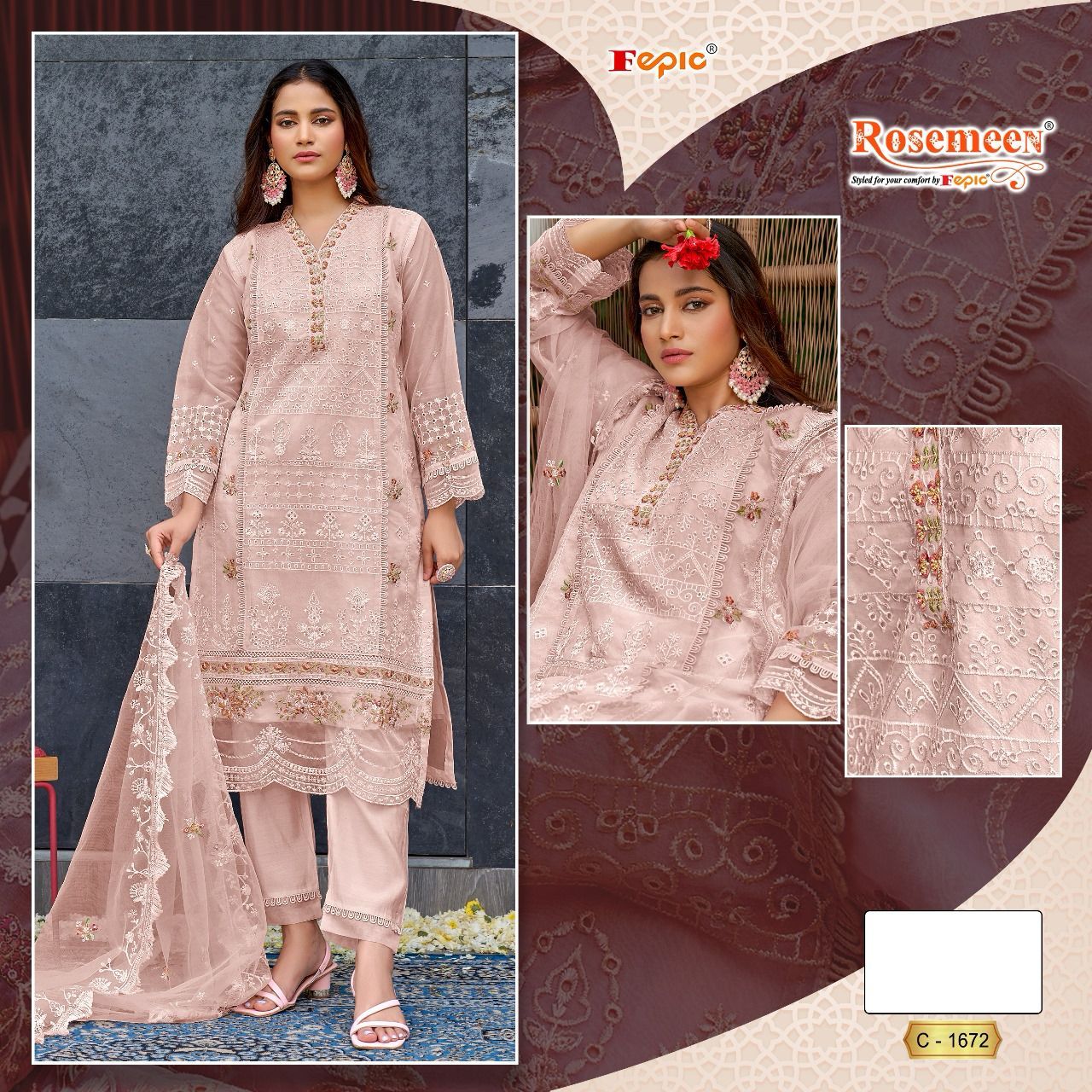 FEPIC C 1672 ROSEMEEN SALWAR SUITS WHOLESALE