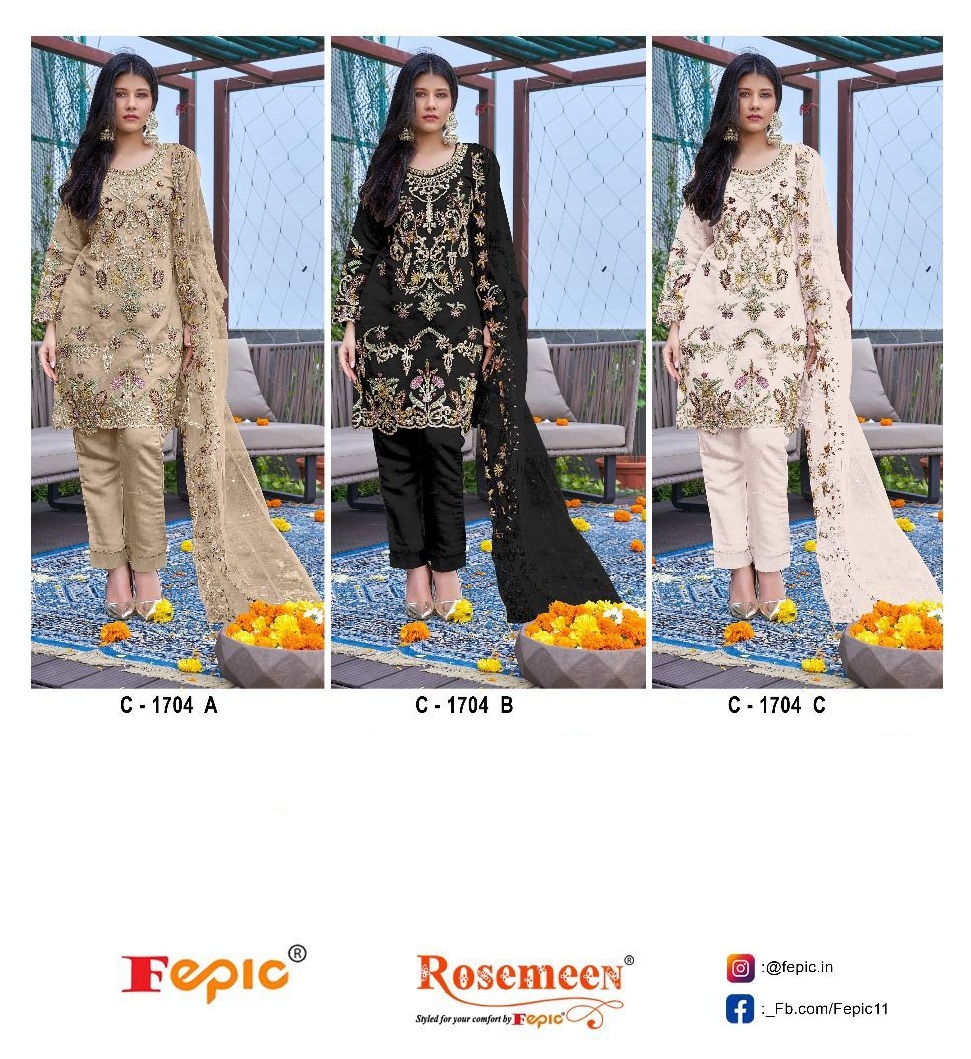 FEPIC C 1704 ROSEMEEN PAKISTANI SUITS IN INDIA