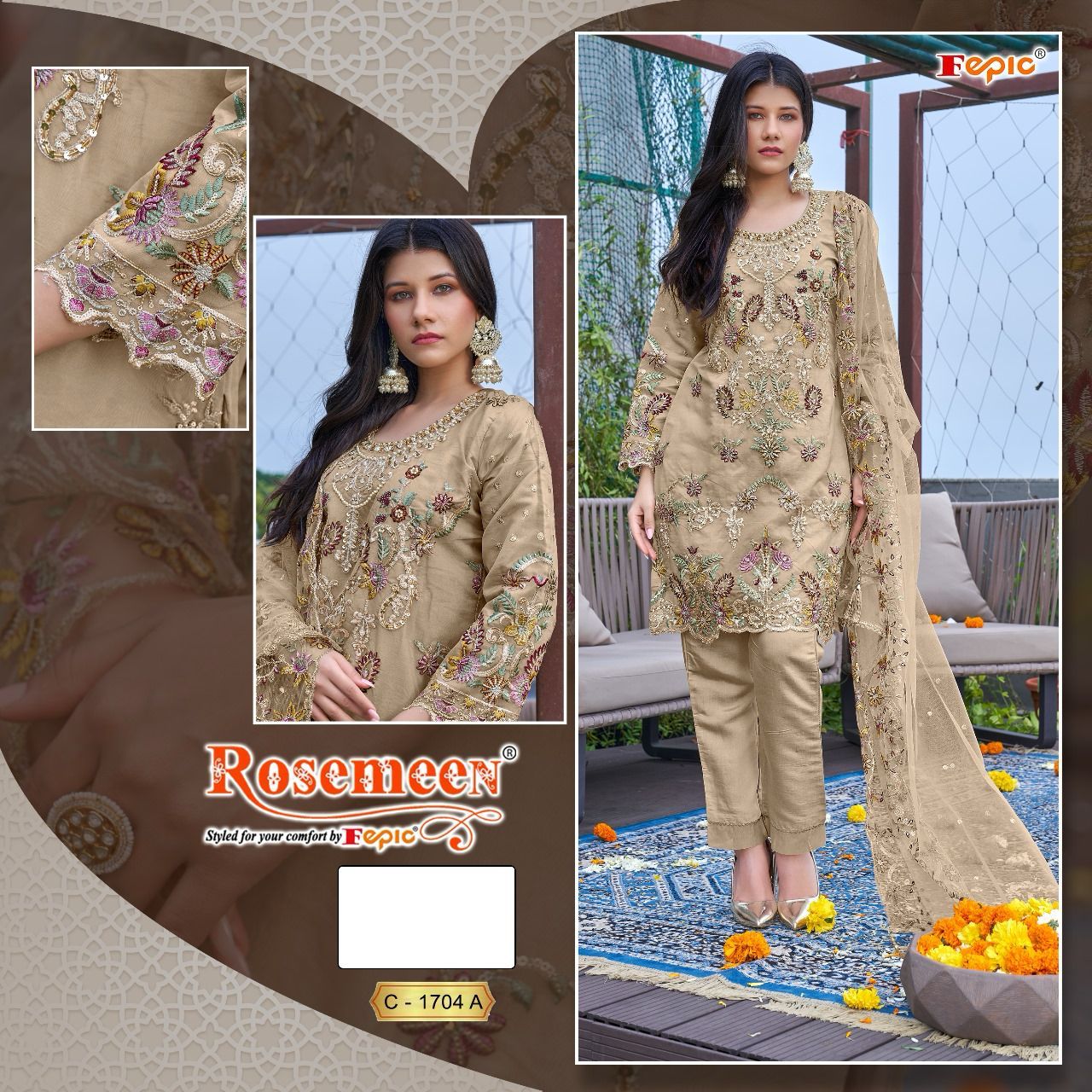 FEPIC C 1704 ROSEMEEN PAKISTANI SUITS IN INDIA