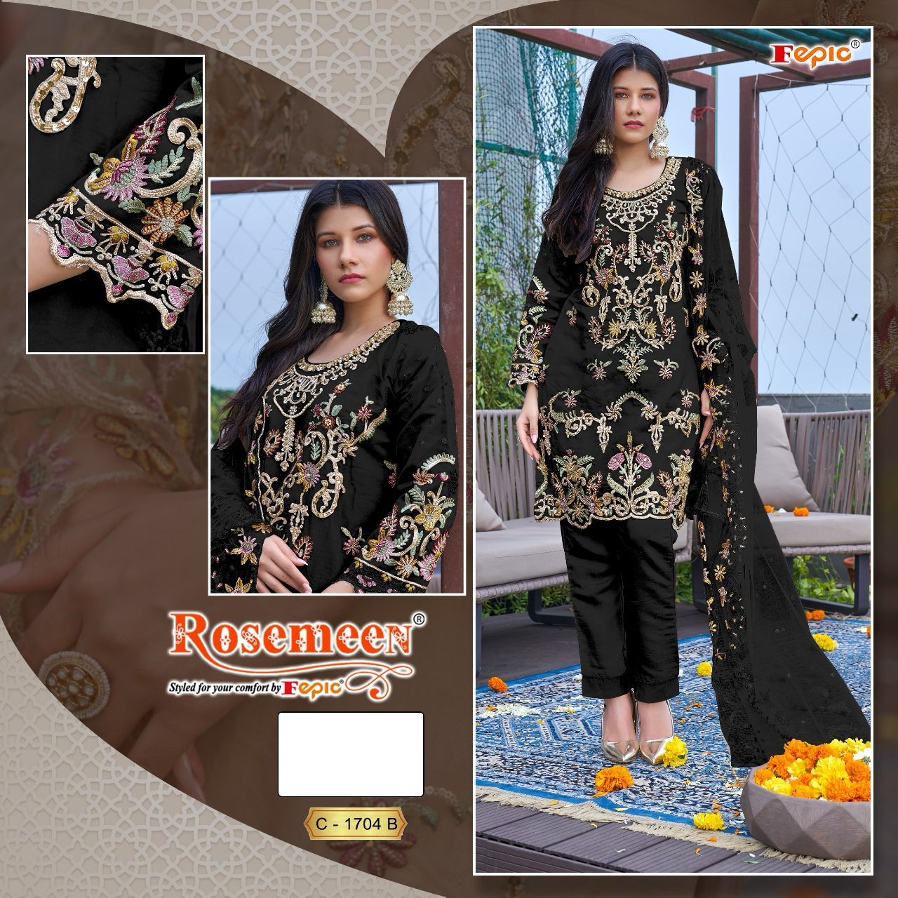 FEPIC C 1704 ROSEMEEN PAKISTANI SUITS IN INDIA