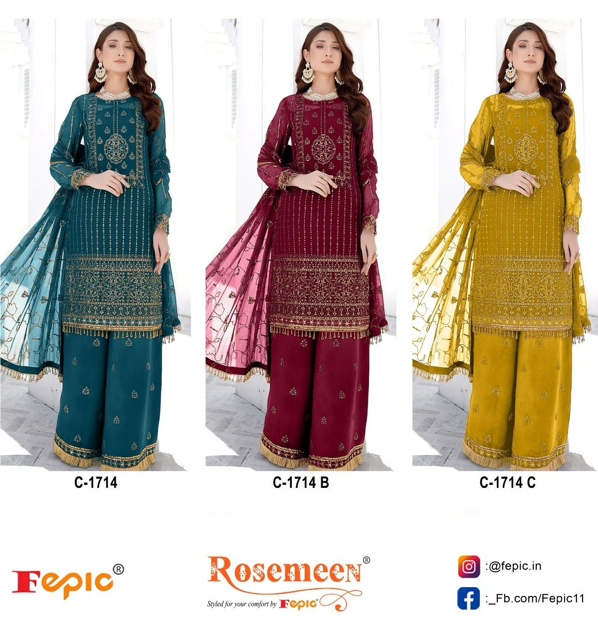 FEPIC C 1714 ROSEMEEN SALWAR SUITS WHOLESALE