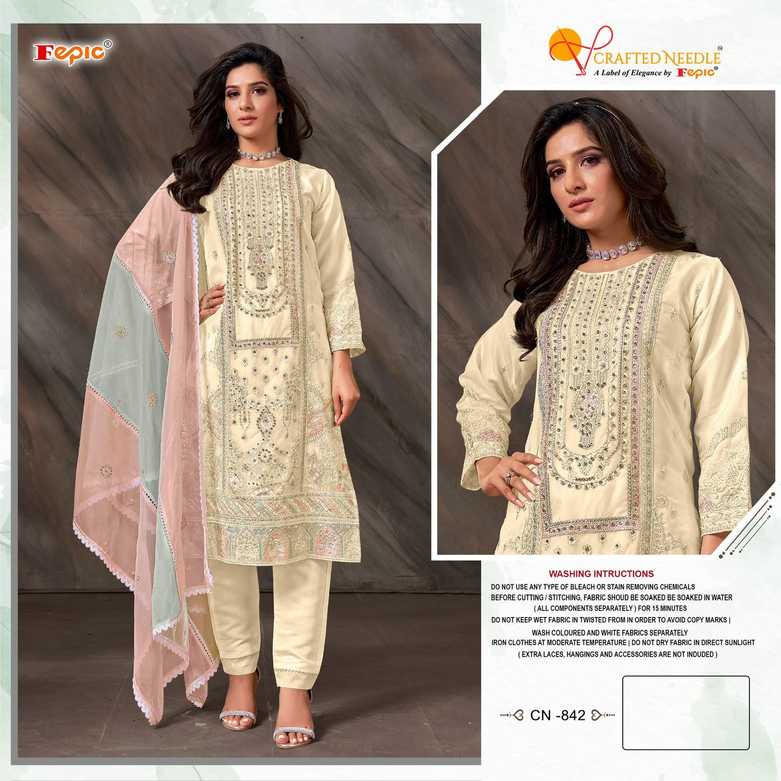 FEPIC CN 842 CRAFTED NEEDLE READYMADE SALWAR SUITS