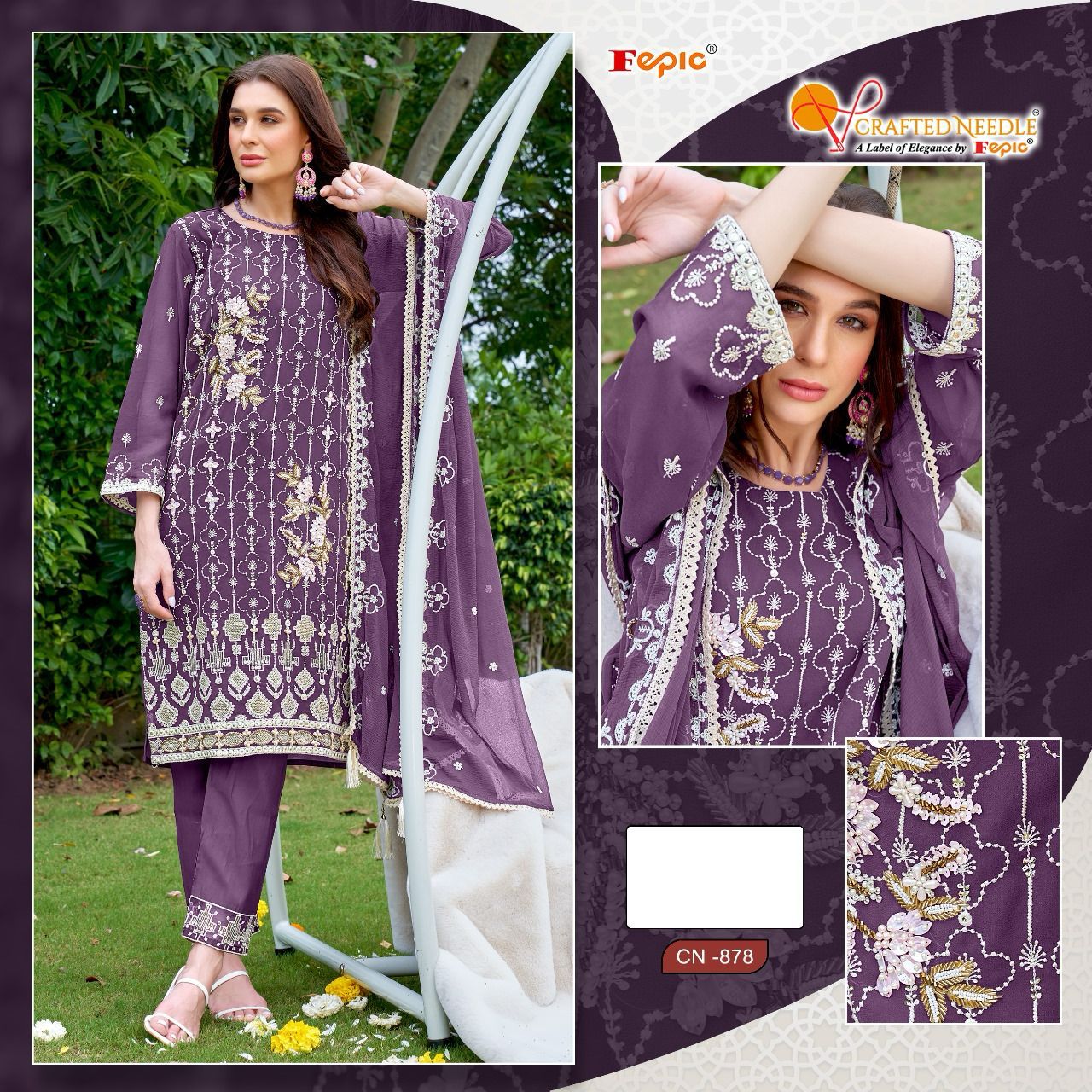 FEPIC CN 878 CRAFTED NEEDLE READYMADE SALWAR SUITS