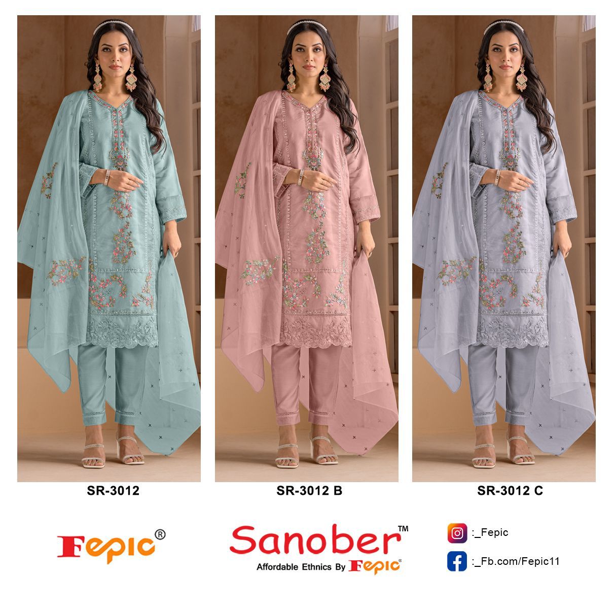 FEPIC SR 3012 SANOBER READYMADE SALWAR SUITS