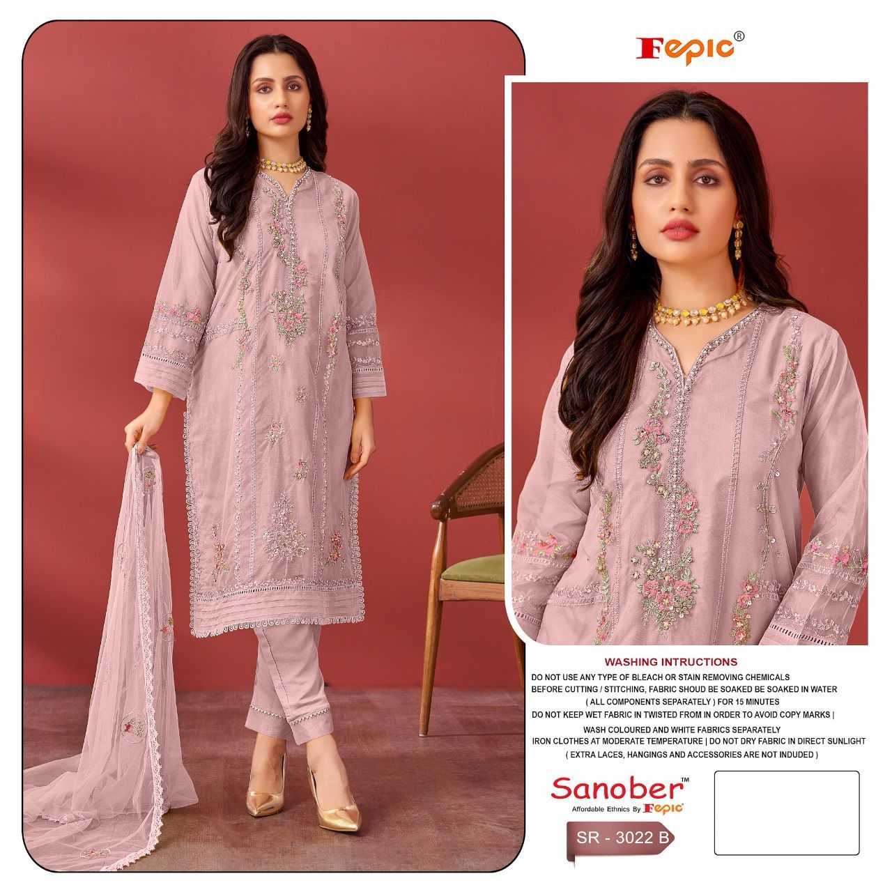 FEPIC SR 3022 SANOBER READYMADE PAKISTANI SUITS