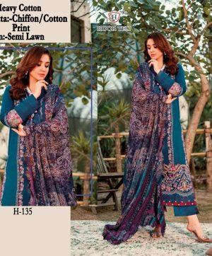 HOOR TEX H 135 PAKISTANI SUITS WHOLESALE