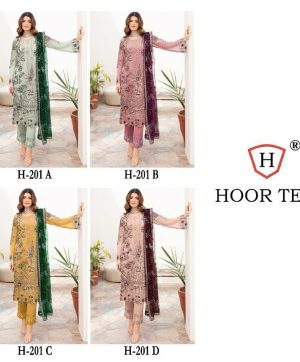 HOOR TEX H 201 A TO D SALWAR SUITS WHOLESALE