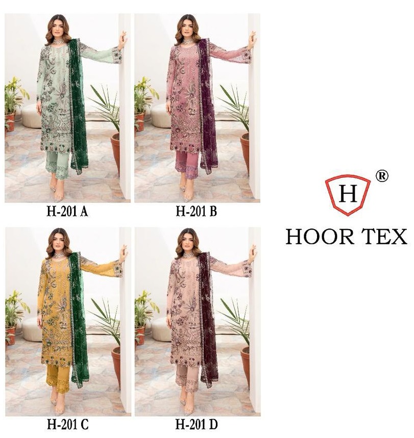 HOOR TEX H 201 A TO D SALWAR SUITS WHOLESALE