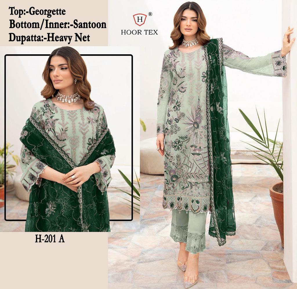 HOOR TEX H 201 A TO D SALWAR SUITS WHOLESALE