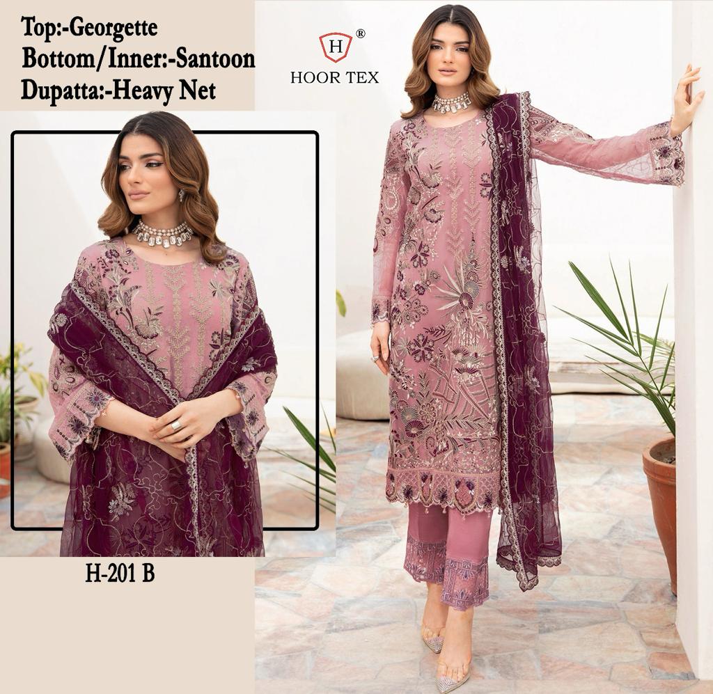 HOOR TEX H 201 A TO D SALWAR SUITS WHOLESALE