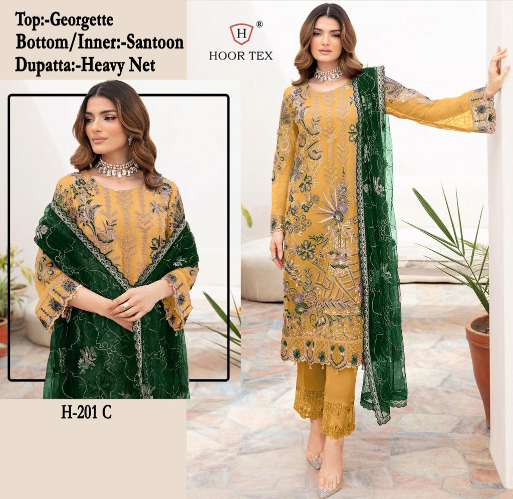 HOOR TEX H 201 A TO D SALWAR SUITS WHOLESALE