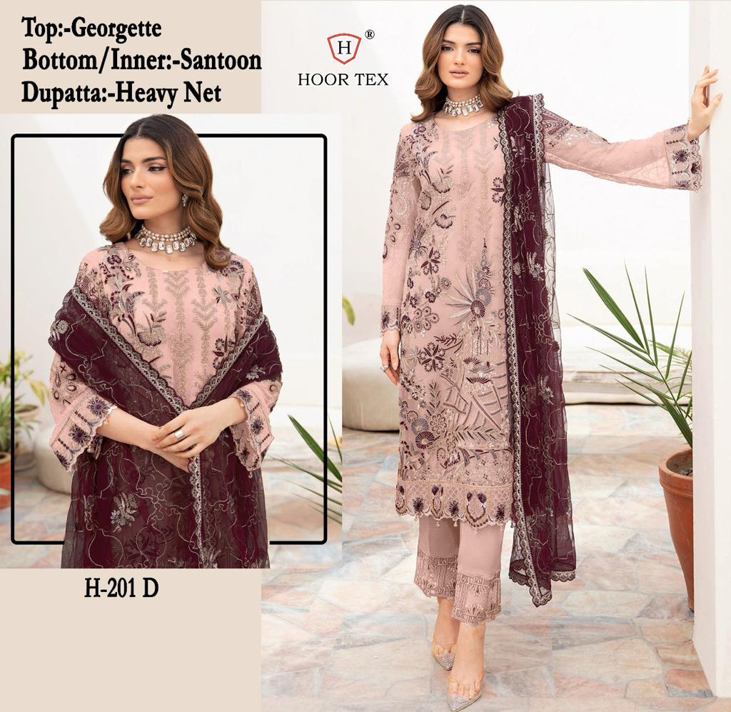 HOOR TEX H 201 A TO D SALWAR SUITS WHOLESALE